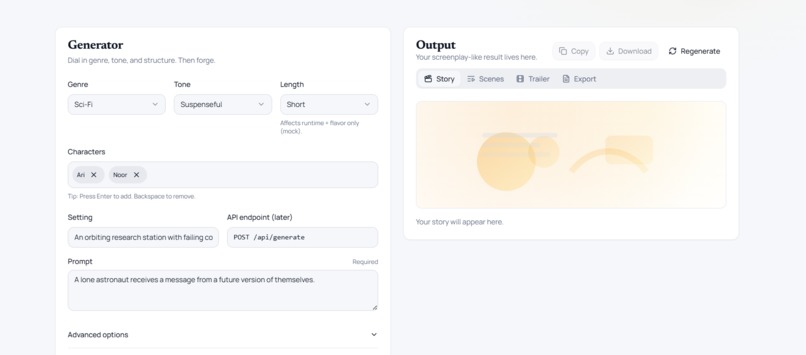 StoryForge – AI Short Film Script Studio – screenshot 3