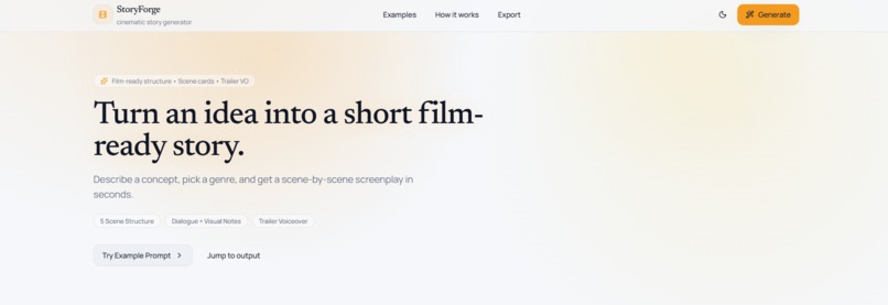 StoryForge – AI Short Film Script Studio – screenshot 2