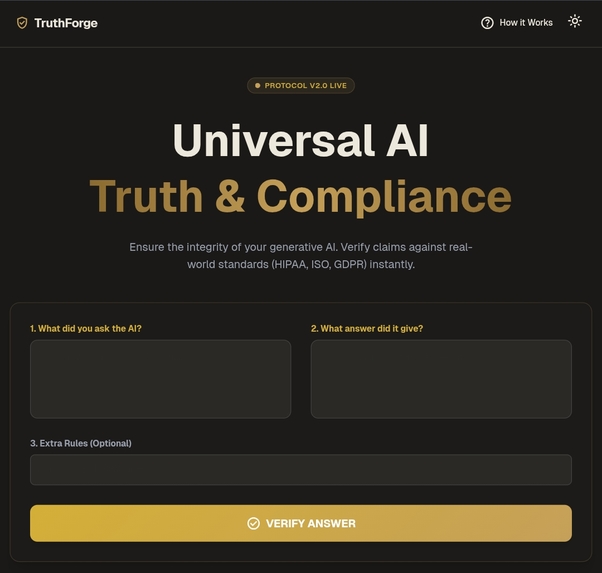 TruthForge: Universal AI Truth & Compliance Engine – screenshot 1