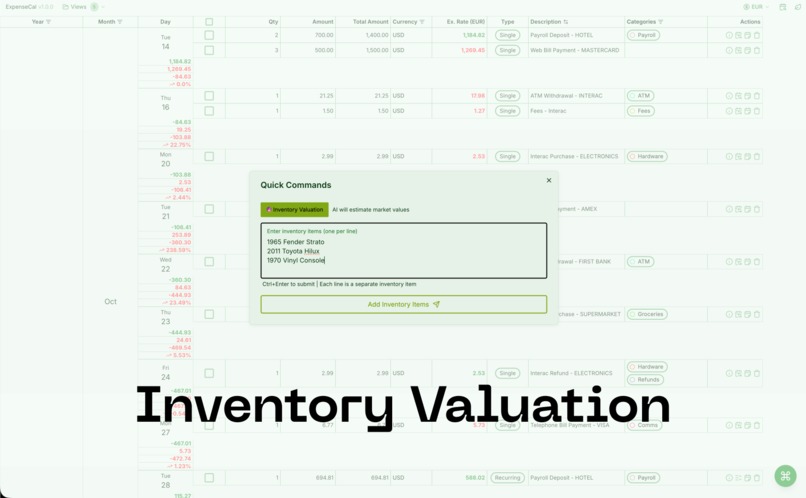 ExpenseCal – screenshot 2