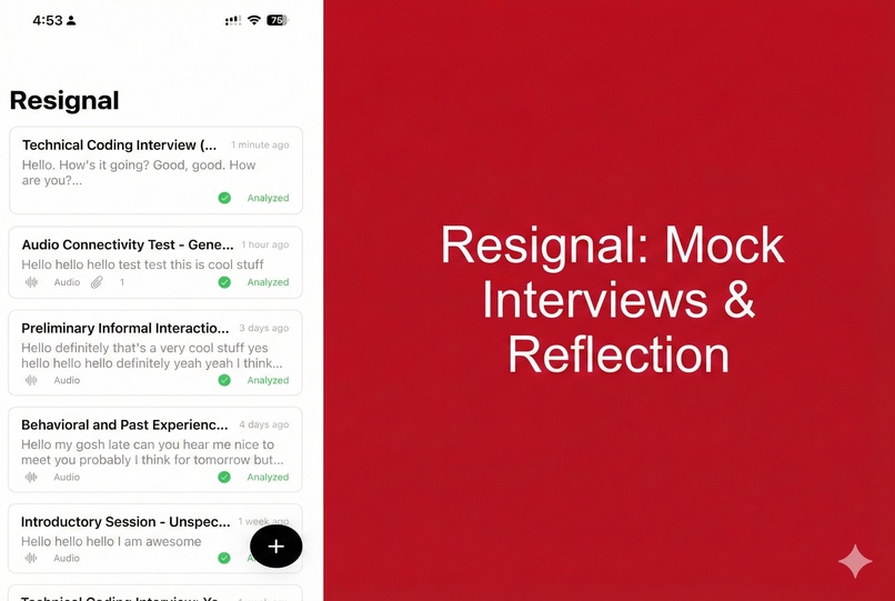 Resignal: Mock Interviews & Reflection – screenshot 1