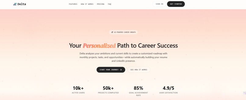 Delta |  Personal AI Career Mentor – screenshot 1