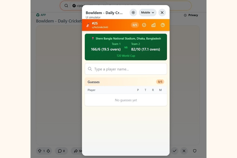 Bowldem - Daily cricket Puzzle – screenshot 2
