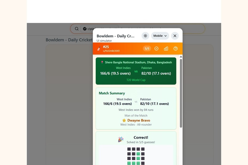 Bowldem - Daily cricket Puzzle – screenshot 6