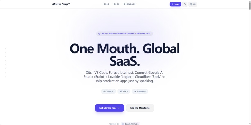 Your mouth is all you need -  vibe coding starter GLC – screenshot 1
