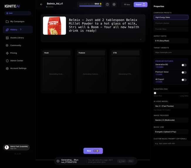 IgniteAI - The First "Director-in-a-Box" for UGC Ads – screenshot 2