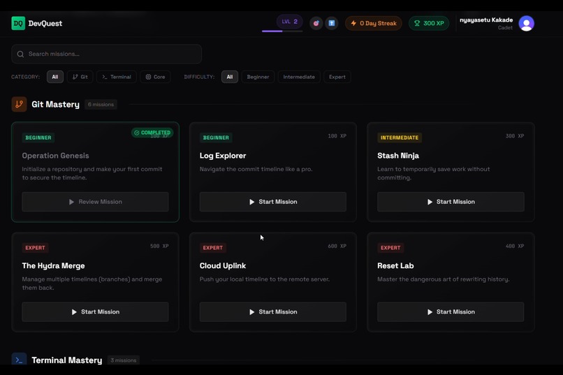 DevQuest – screenshot 1