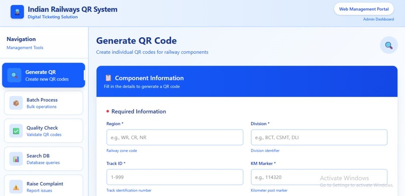 AI-based laser QR code marking for Indian Rail track fitting – screenshot 1