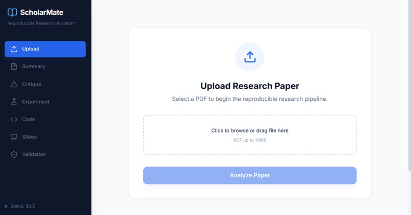 ScholarMate — From Paper to Reproducible Research – screenshot 1