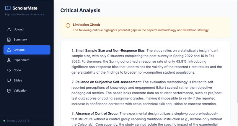 ScholarMate — From Paper to Reproducible Research – screenshot 3