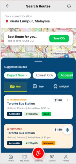 Accessible Transit and Climate Efficiency App – screenshot 5