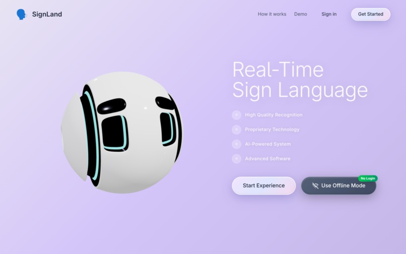 SignLand AI: Hands → Words → Voice (Gemini 3) – screenshot 1