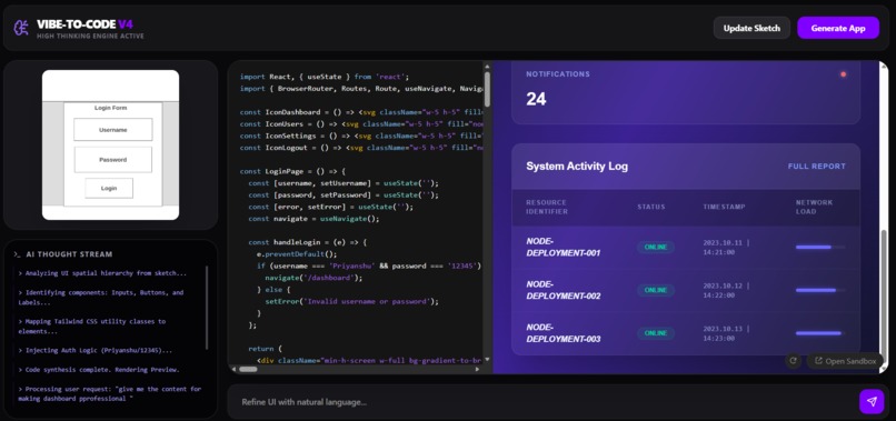 Vibe-to-Code v4: AI Full-Stack Architect – screenshot 1