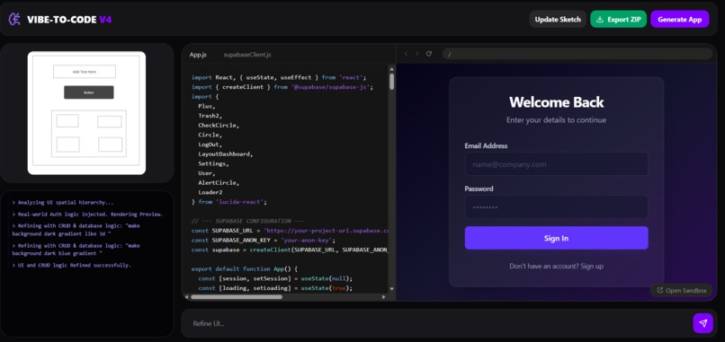 Vibe-to-Code v4: AI Full-Stack Architect – screenshot 2