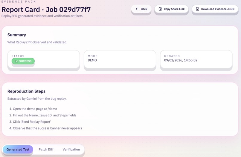 Replay2PR – screenshot 2