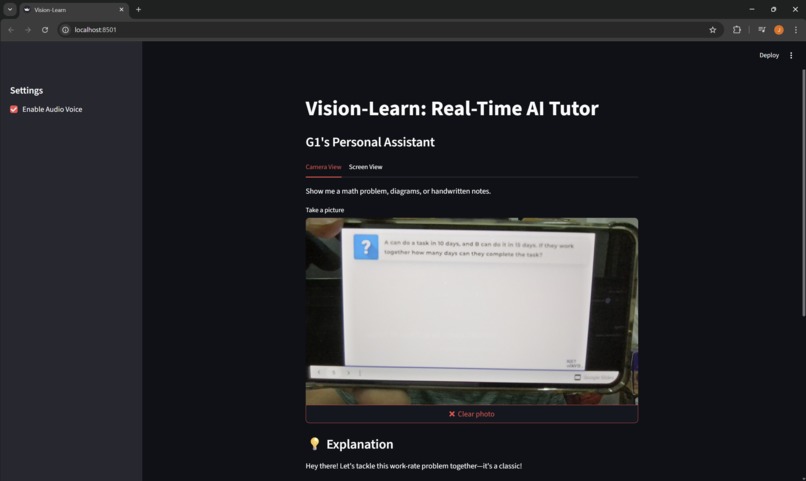 Vision-Learn: Real-Time AI Tutor – screenshot 1