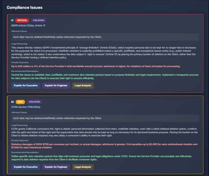 LexiGuard: AI Legal Risk & Compliance Reasoning Engine – screenshot 7