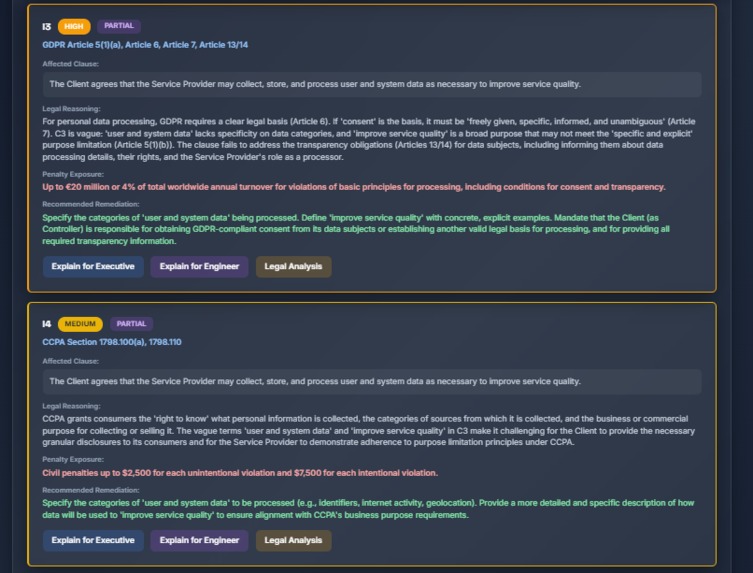 LexiGuard: AI Legal Risk & Compliance Reasoning Engine – screenshot 8