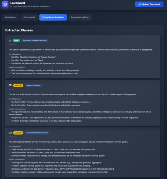 LexiGuard: AI Legal Risk & Compliance Reasoning Engine – screenshot 4