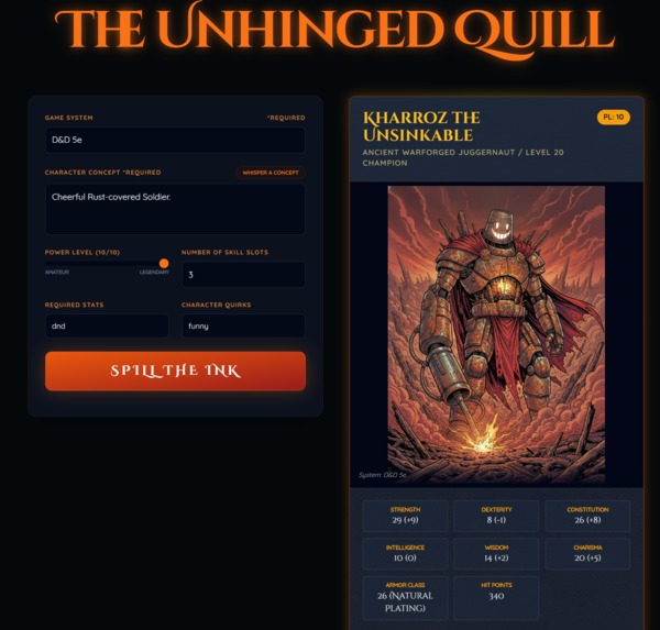 The Unhinged Quill – screenshot 1