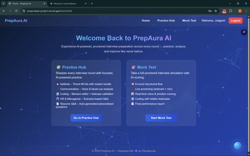PrepAura - Multimodal AI Interview Preparation Platform  – screenshot 3