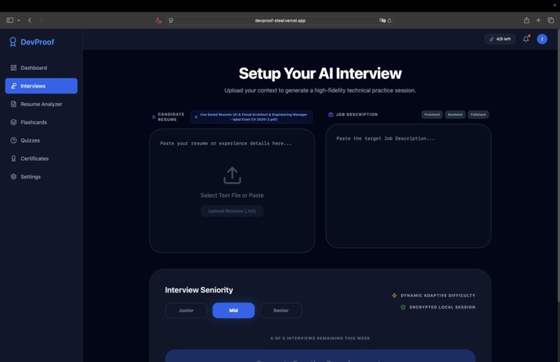 DevProof AI – screenshot 2