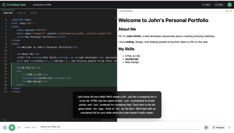 AI Coding Tutor For Learning App Development – screenshot 4