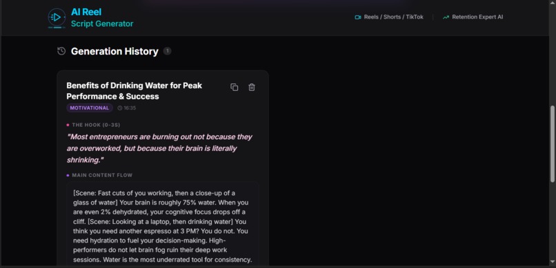 AI Reel Script Generator – screenshot 2