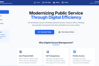 Digital Queue Token Management System for Public Offices