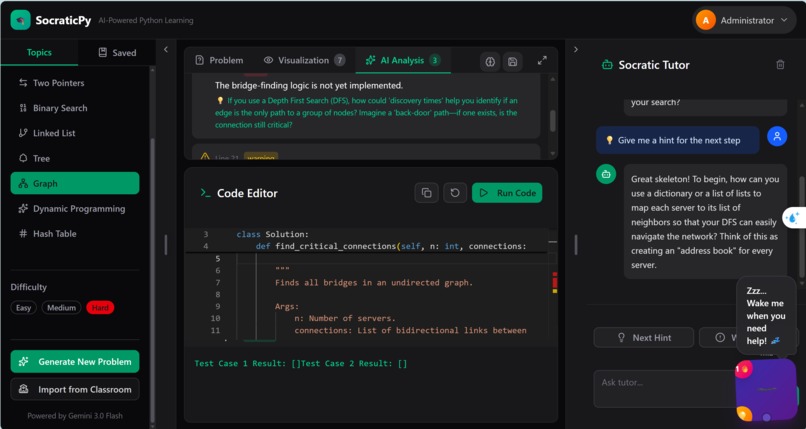 SocraticPy - Socratic Python DSA Tutor – screenshot 1