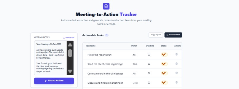 Meeting-to-Action – screenshot 1