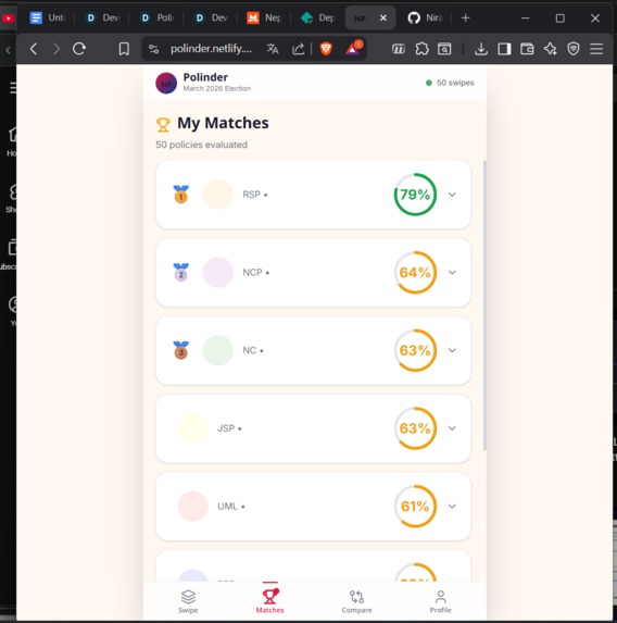 Polinder (Politics/Politician + Tinder)  – screenshot 4