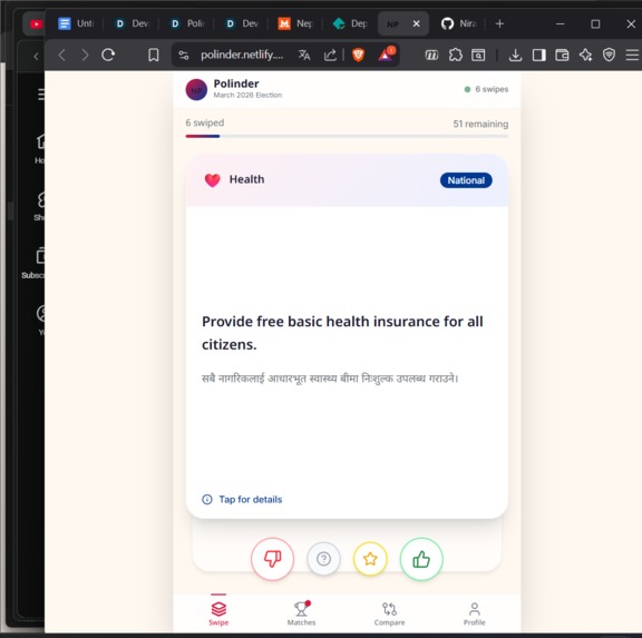 Polinder (Politics/Politician + Tinder)  – screenshot 3
