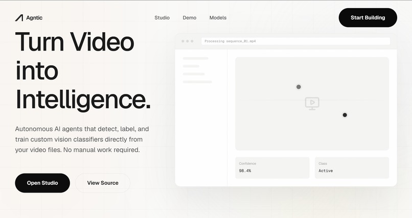 Agntic: Agentic Video-to-Classifier Studio – screenshot 1