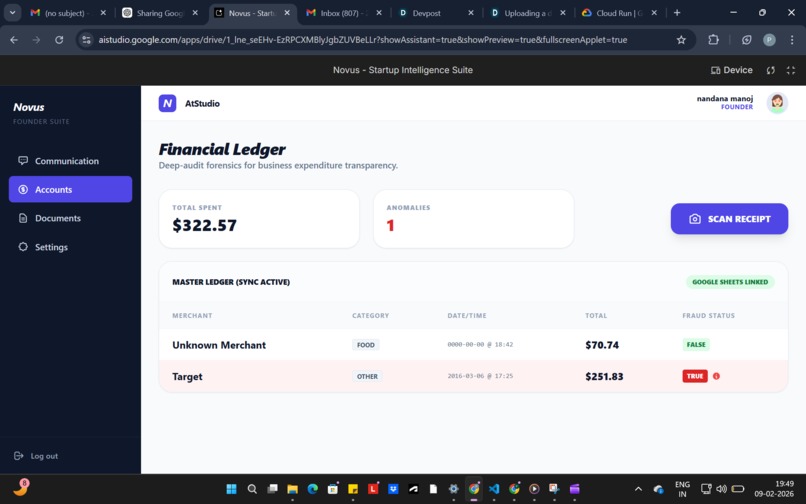 Novus-Startup Intelligence Suite – screenshot 1