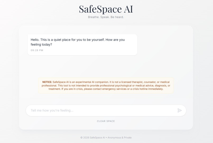 SafeSpace AI – screenshot 1