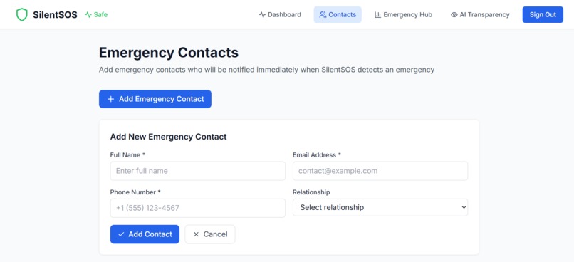 SilentSOS–Automatic Emergency Detection Without User Action – screenshot 4