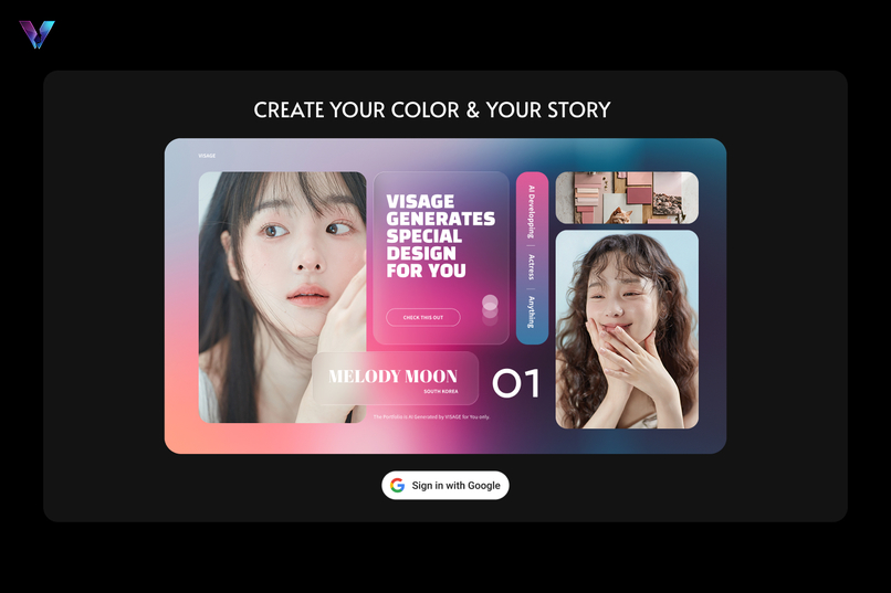 Visage:AI Design Agent for Custom Portfolio/Comp Card – screenshot 2