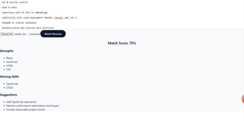 AI-Driven Resume–Job Description Matching System – screenshot 2