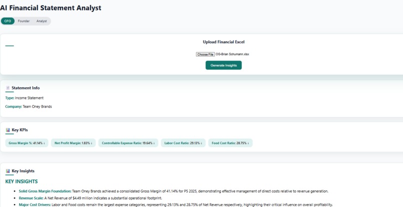 AI FP&A Analyst – Turn Excel into Executive Insight – screenshot 1
