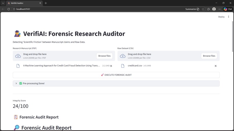VerifiAI — The Research Integrity Auditor – screenshot 1