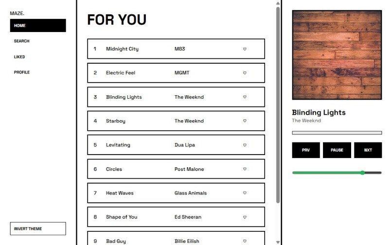 MAZE. music player  – screenshot 1