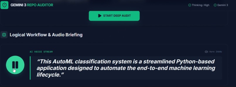 Github Repository Auditor – screenshot 1