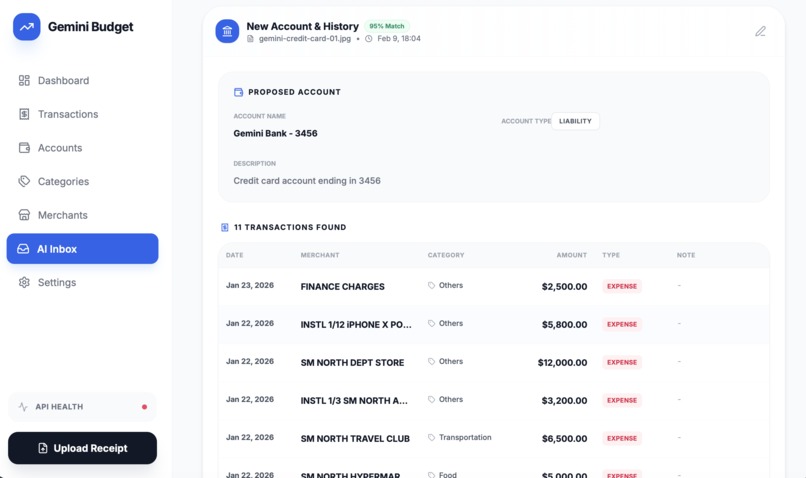 Gemini Budget – screenshot 2