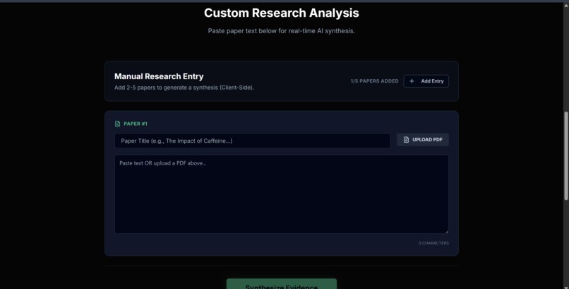 Evidence Synthesis – screenshot 1