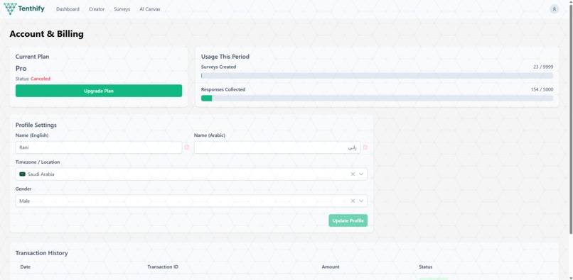 Tenthify: AI-Native Multilingual Survey Platform – screenshot 9
