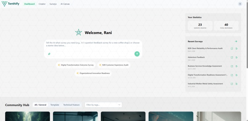 Tenthify: AI-Native Multilingual Survey Platform – screenshot 4
