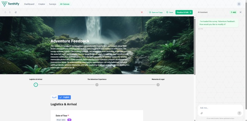 Tenthify: AI-Native Multilingual Survey Platform – screenshot 3