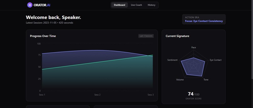 ORATOR.AI — Live Multimodal Public Speaking Coach – screenshot 3