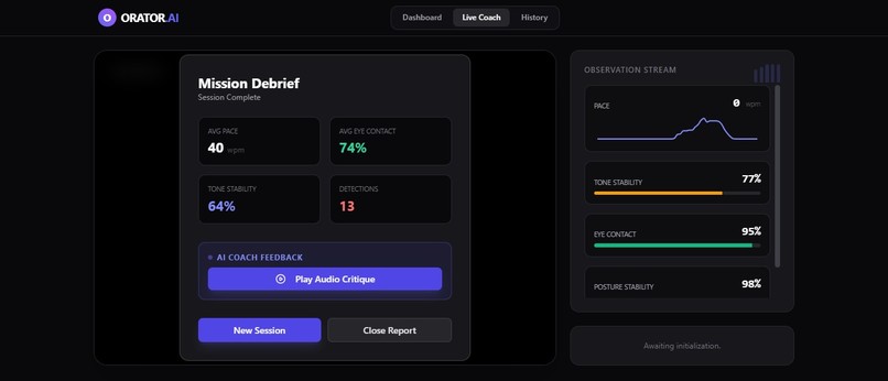 ORATOR.AI — Live Multimodal Public Speaking Coach – screenshot 5